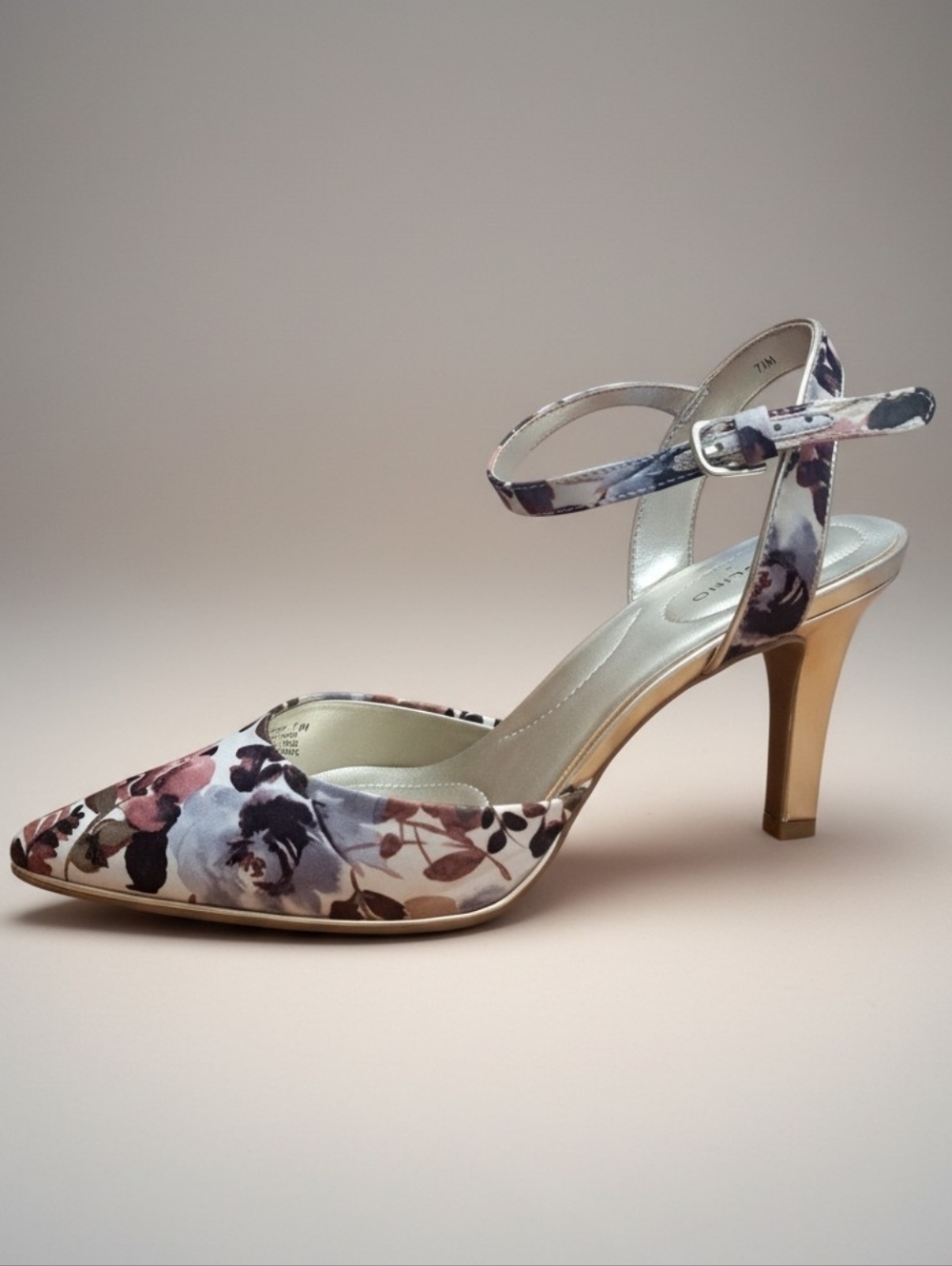 Bandolino Fabia Floral Ankle-Strap Shoe Pump Size 7.5 Summer Bridal Party - Picture 2 of 11